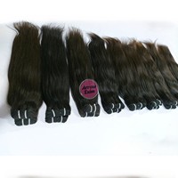 Mèches de cheveux humains naturels indiens Remy à double trame droite, 100g
