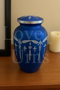 Urna Funeraria Azul con Mariposas Celestiales, Recipiente para Cenizas, Recuerdo Elegante, Duradero, de Primera Calidad - Product Image 5