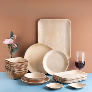 Assiettes en feuilles de palmier naturelles, carrées de 7 pouces, pour la restauration, solutions de restauration modernes, assiettes pour fruits et salades pour hôtels et cafés - Product Image 1