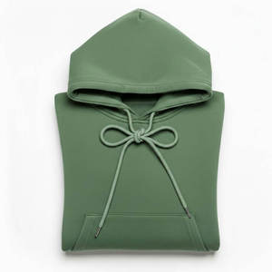 Sweat-shirt à capuche unisexe vert, coupe classique, en molleton de coton, pull décontracté avec poche, vêtement d'automne - Product Image 6