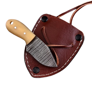 Couteau de chasse compact en acier Damas de taille mini, couteau tactique EDC pour le camping en plein air, utilisation en extérieur - Product Image 6