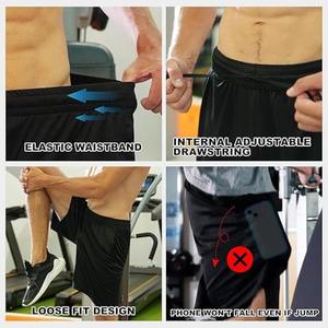 Shorts de sport athlétiques respirants pour hommes, en toile, pour la course et la gym, style cycliste, taille mi-haute, avec logo personnalisé - Product Image 6