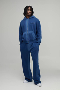 <b>Men</b> Sun Faded Tracksuit Oversized Crew Neck Jogger <b>Pants</b> Relaxed Fit Casual Everyday <b>Lounge</b> Wear Clothing Sweatshirt High Waist - Product Image 1
