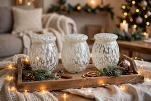 Handmade Modern Blown <b>Glass</b> <b>Vase</b> Artistic White Dot Pattern <b>Small</b> Tabletop Flower Vessel Home Decor Wedding Diwali - Product Image 4