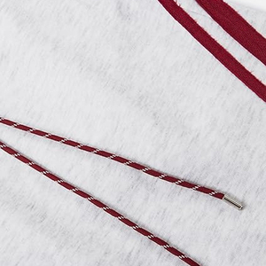 Pantalones Casuales Curvos de Doble Capa con Costuras Interiores Rojas en Contraste y Rayas Retro para Hombre, Pantalones Deportivos Holgados de Pierna Ancha - Product Image 4