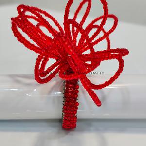 Anneau de serviette en perles rouges, accessoire décoratif pour la table, mariage, fête, banquet, décoration de la maison, vente en gros, fabricant - Product Image 3