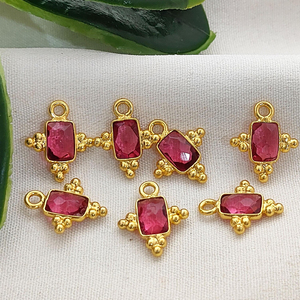 Colgantes de Bisel Rectangular de Cuarzo Topacio Azul de 5x3mm, Chapados en Oro, para Joyería de Piedra de Nacimiento y Fabricación de Pendientes, Proveedores - Product Image 2