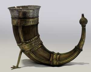 Corne à boire artisanale en corne de buffle naturelle et écologique, style viking traditionnel et moderne, pour bière, hydromel, vin, eau, Noël - Product Image 2
