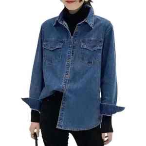 Veste en jean pour femme, denim, grandes tailles, meilleur fabricant OEM, meilleur produit, couleur et design bleus. - Product Image 3