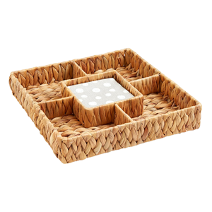 Water Hyacinth Serving Tray, Boho Chocolate & Nut Storage <b>Basket</b> For Ramadan Eid Decor, Handwoven Decorative Tray From Vietnam - Product Image 2