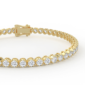 Elegante Pulsera de Tenis con Diamantes Redondos Brillantes, Oro de 14K/18K, Engaste de Ilusión con Puntas, Joyería Fina para Regalo de Aniversario de Bodas para Mujer - Product Image 4