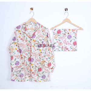 Conjunto de Pijama de Algodón con Estampado Floral para Mujer, Diseño Nuevo y Más Vendido, Disponible en Diferentes Tallas, de la India - Product Image 2