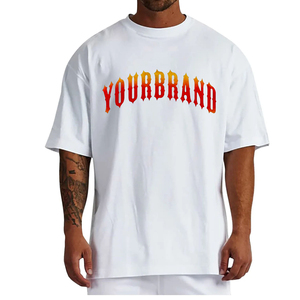 Customize Men T Shirts High-quality Hip Hop 100% <b>Ring</b> Spun Cotton Knitted Regular Fit DTG Printed Logo Neck - Product Image 5