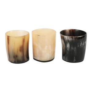 Verre à whisky artisanal haut de gamme en corne de buffle naturelle, accessoire de bar unique - Product Image 2