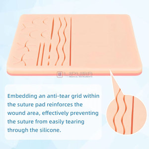 Coussin de Suture Multifonctionnel DIY pour Étudiants, Coussin d'Entraînement Réaliste en Silicone à Trois Couches, 16 Plaies Pré-découpées, Instruments Médicaux - Product Image 4