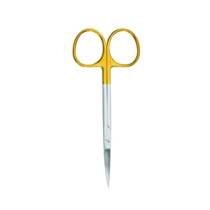 Tijeras Iris Rectas T.C. Doradas de 115 mm 04-520-115, Instrumento Quirúrgico Manual de Acero Inoxidable Reutilizable para Corte de Precisión - Product Image 2