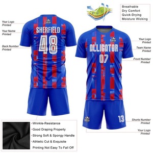Maillot de football personnalisé en sublimation blanc et rouge pour la maison, respirant, ensemble d'uniformes d'équipe de football, vêtements de sport d'entraînement, vente en gros - Product Image 2