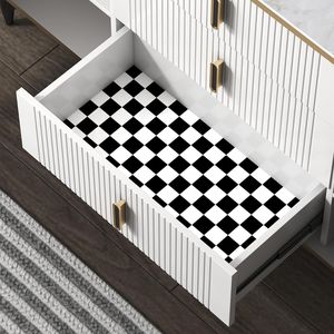 Carta da Parati Moderna Autoadesiva a Reticolo 45x200 cm, Mosaico Bianco e Nero a Quadretti, Carta Adesiva Rimovibile per Decorazione Murale - Product Image 4