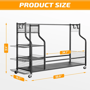 Organizzatore Extra Large per 4 Sacche da Golf, Supporto per lo Stoccaggio in Garage di Mazze e Accessori da Golf - Product Image 2