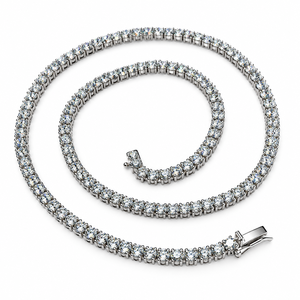 Luxury Moissanite Necklace in 925 Sterling <b>Silver</b> Rhodium Plated with Prong <b>Set</b> for Anniversary Engagement & Party - Product Image 5