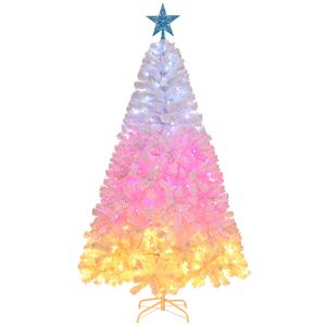 Árbol de Navidad Artificial Blanco Preiluminado de 1.8 m con 300 Luces Frías de Color Rosa Cálido y Adorno de Estrella - Product Image 6