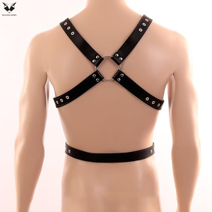 Custom Manufacturing Ladies Fetish Club Wear PU Leather Harness Set Adjustable Buckle <b>Waist</b> Belt Thigh <b>Chains</b> Neck Collar Women - Product Image 3