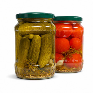 Special Offer International Standard Hot Sale <b>Pickled</b> Assorty Cucumber and Tomato <b>Packed</b> in 720ml Mason Jar - Product Image 1