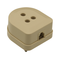 Adaptateur de téléphone et de télécopieur italien, prise RJ11, matériau ABS, couleur ivoire, certifié ROHS, équipement de télécommunication IT06, sac PE