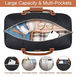 Sac de voyage en cuir de vachette, style personnalisé, sac de voyage en toile - Product Image 4