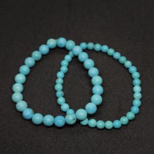 8mm Blue Turquoise Stone Beads Handmade Luxury Silver Plated Adjustable <b>Elastic</b> Line <b>Bracelets</b> Classic Fashion Jewelry Women Men - Product Image 1