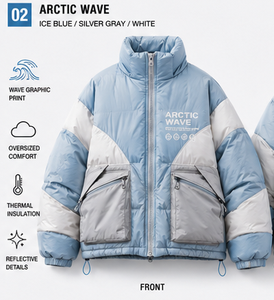 Veste matelassée sur mesure pour homme, faible quantité minimum de commande, avec impression audacieuse au dos et fermeture éclair sur le devant. - Product Image 4