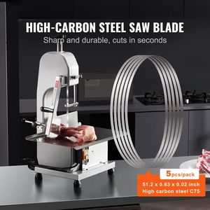 Confezione da 5 Lame per Sega a Nastro 51,2x0,63x0,02 Pollici, Lama in Acciaio al Carbonio per Taglio Carne, Lame Industriali di Ricambio - Product Image 2