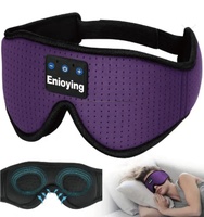 Masque de sommeil Bluetooth sans fil en velours avec écouteurs intégrés en mousse à mémoire de forme, masque oculaire occultant 3D pour la méditation et le sommeil, 10M