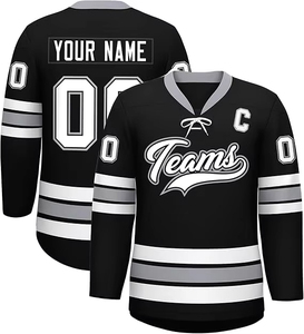 Últimos Modelos de Camisetas de Hockey sobre Hielo, Camiseta de Hockey de Equipo, Estilo Nuevo, Cosida, con Paneles, Color Personalizado, Logotipo, Tela de Malla, Deportiva - Product Image 6