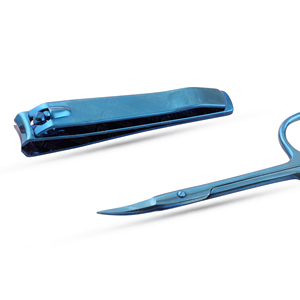Personal Stainless Steel <b>Cuticle</b> Scissors Nail <b>Cutter</b> Plasma Blue Color Ultra Sharp Fine Cut Corrosion Resistant Multifunctional - Product Image 1