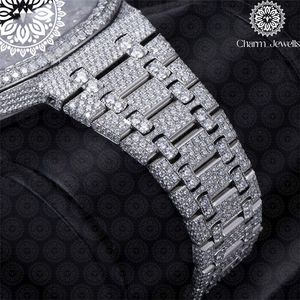 Reloj de Lujo para Hombre Charm_Jewells, de Acero Inoxidable, Caja Tonneau de 42 mm, Esfera Hueca con Incrustaciones de Diamantes, Movimiento Analógico de Cuarzo - Product Image 4