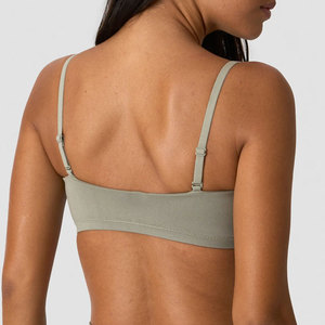 Soutien-gorge de sport pour femme avec bretelles intégrées, très extensible, personnalisable, uni, pour le yoga, les activités décontractées et l'entraînement en extérieur, dos nu tendance - Product Image 2