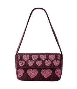 กระเป๋าสะพายไหล่ลายแมวประดับลูกปัด งานฝีมืออินเดียทำมือทั้งหมด หรูหรา ประณีต ปักลูกปัดเม็ดเล็ก กระเป๋าถือสำหรับผู้หญิง กระเป๋าออกงาน กระเป๋าถือเจ้าสาว - Product Image 1