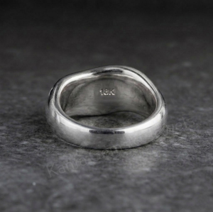 Best Selling Black Cubic Zirconia 5mm Round Shape Bezel Setting <b>Oxidize</b> Plated Signet Fashion Ring Unisex Gift For Men's Wear - Product Image 3