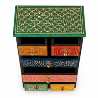 Armoire à tiroirs en bois artisanale, mini organisateur de rangement, boîte de rangement décorative en bois pour bijoux, vente en gros