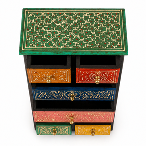 Handcrafted Wooden <b>Drawer</b> Cabinet Mini <b>Storage</b> Organizer Decorative Wooden Almari Jewelry <b>Storage</b> <b>Box</b> Wholesale - Product Image 3