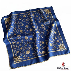 Foulard carré imprimé sur mesure effet soie de haute qualité, fabricant OEM ODM, produits textiles personnalisés Bioko, vente en gros - Product Image 3