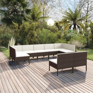 Grand ensemble de salon de jardin modulaire en rotin PE brun, mobilier d'extérieur modulaire haut de gamme - Product Image 1
