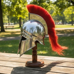 Casco Corintio Griego Tradicional Medieval de Acero Plateado con Grabado y Pulido para Recreación Histórica de Guerreros, Souvenir - Product Image 6