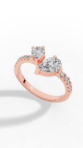 Bague Premium Toi et Moi en Diamant de Laboratoire Taille Poire Or 14K Vente en Gros OEM Fabricant Fournisseur de Bijoux Fins - Product Image 2