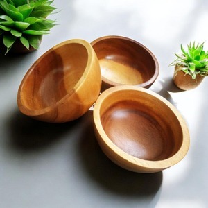 Tazón Artesanal de Madera Maciza de Acacia, Apto para Alimentos, Hecho a Mano, para Servir Ensaladas Frescas, Frutas, Bocadillos, Centro de Mesa Decorativo - Product Image 5