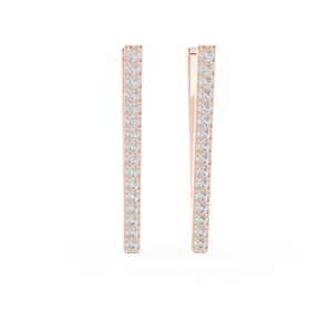 Juego de Aretes de Diamantes Cultivados en Laboratorio con Forma de Triángulo, Oro Rosa de 18 Quilates, Chapado en Rodio, Certificación IGI, para Uso Diario y Eventos Glamurosos - Product Image 3