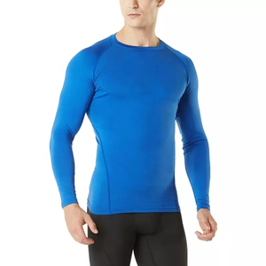เสื้อแรชการ์ดแขนยาวสีตามสั่งสำหรับผู้ชาย สวมใส่สบาย ทันสมัย น้ำหนักเบา ผลิตจากผ้าสแปนเด็กซ์/โพลีเอสเตอร์ แห้งเร็ว ระบายอากาศได้ดี - Product Image 1