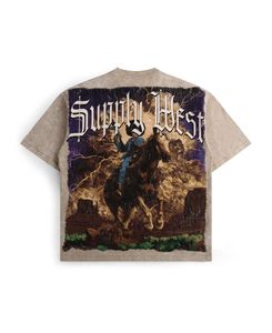 Men's Vintage Brown <b>Skull</b> Cowboy Graphic <b>T</b>-<b>Shirt</b> Short Sleeve O-Neck Rhinestone Streetwear Tee - Product Image 5