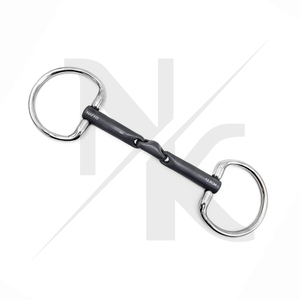 Bocado de titanio premium con anillo fijo y enlace de cobre para equitación de salto, equipo ecuestre, brida de cuero para caballo - Product Image 4
